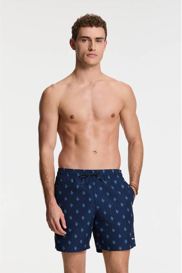 SHIWI Heren Zwembroeken Men Mike Swim Shorts 7 Inch Sketched Coral Donkerblauw - Foto 6