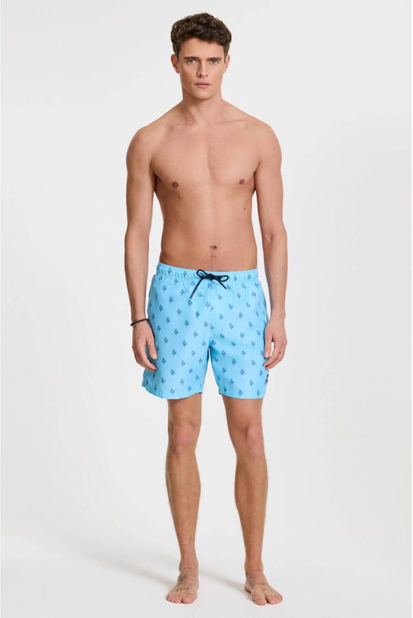 SHIWI Heren Zwembroeken Men Mike Swim Shorts 7 Inch Sketched Coral Lichtblauw - Foto 7