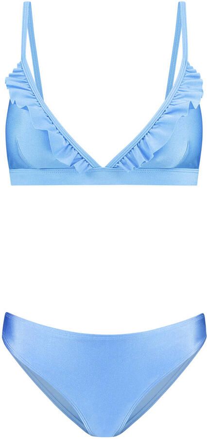 Shiwi The Sunshine Brand voorgevormde triangel bikini set Beau met ruches lichtblauw - Foto 3