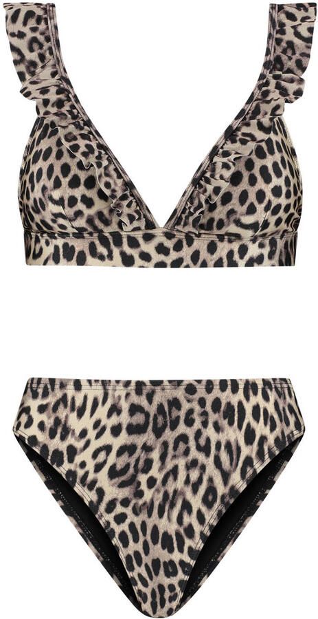 Shiwi The Sunshine Brand voorgevormde triangel bikini set Bobby beige zwart