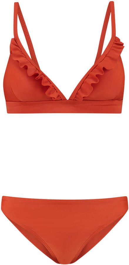 Shiwi The Sunshine Brand voorgevormde triangel bikini set met ruches Beau brique - Foto 3