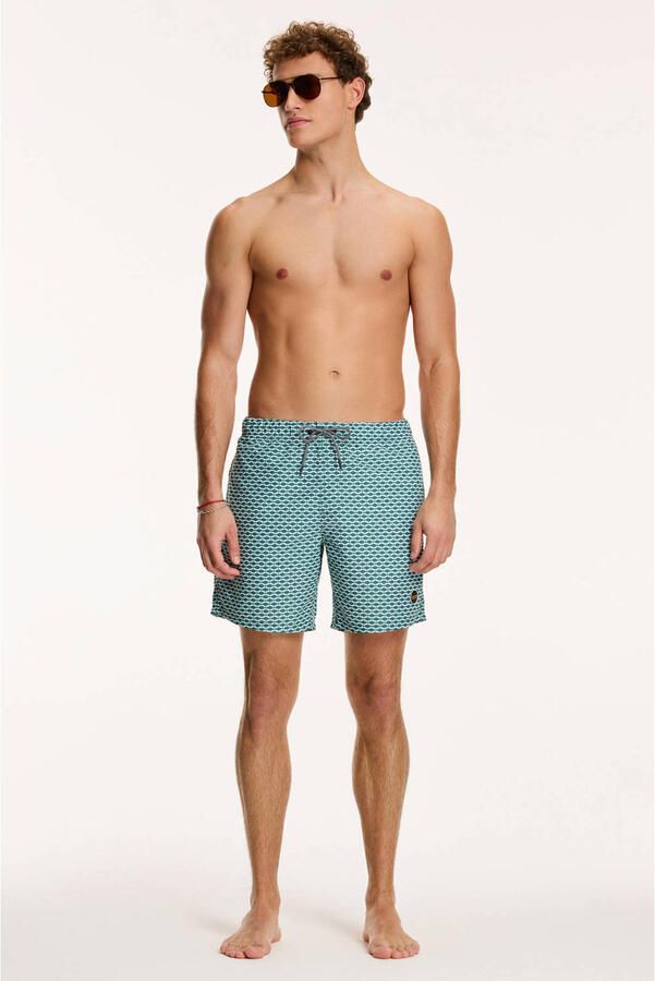 Shiwi The Sunshine Brand zwemshort Hammam donkergroen lichtblauw