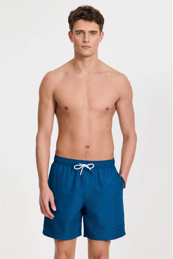 SHIWI Heren Zwembroeken Men Mike Swim Shorts 7 Inch Solid Donkerblauw - Foto 4