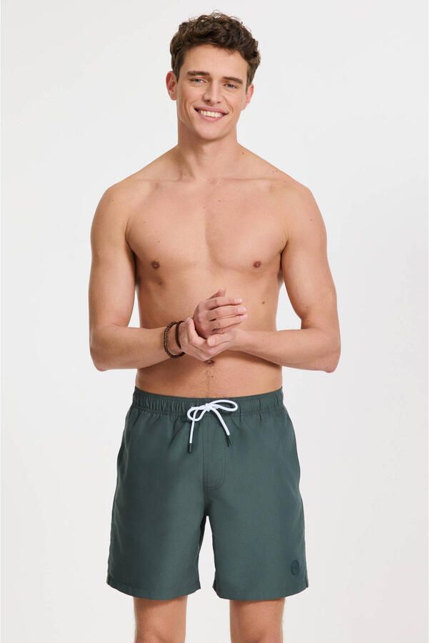 SHIWI Heren Zwembroeken Men Mike Swim Shorts 7 Inch Solid Donkergroen - Foto 5