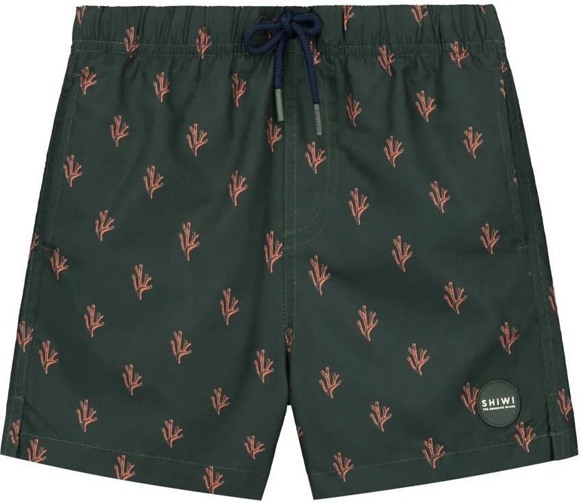 Shiwi The Sunshine Brand zwemshort Milo donkergroen oranje - Foto 4