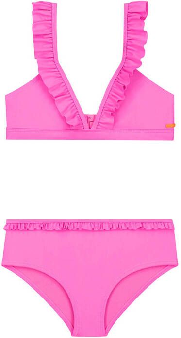 Shiwi triangel bikini Bella met ruches roze Meisjes Gerecycled polyester (duurzaam) 146 152