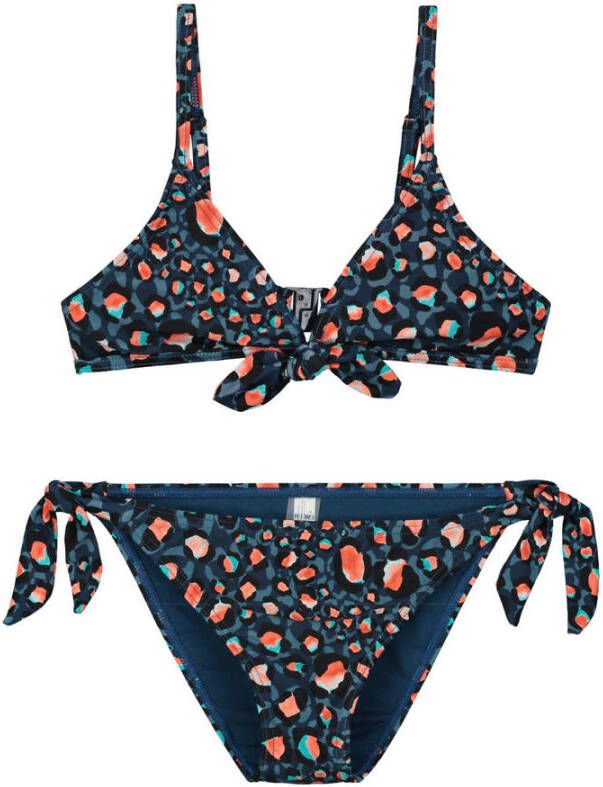 Shiwi triangel bikini Leopard Spot met panterprint donkerblauw oranje