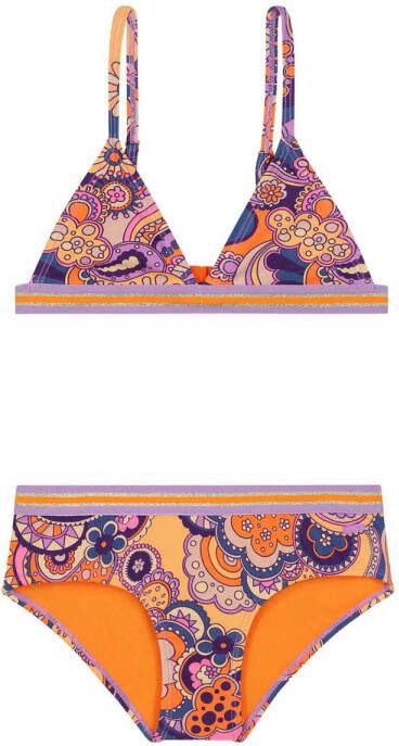 Shiwi triangel bikini Luna oranje paars Meisjes Polyester All over print 158 164