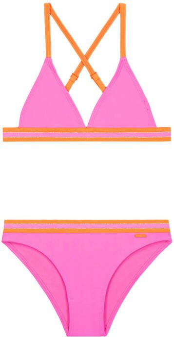 Shiwi triangel bikini Luna roze oranje Meisjes Gerecycled polyester Meerkleurig 134 140