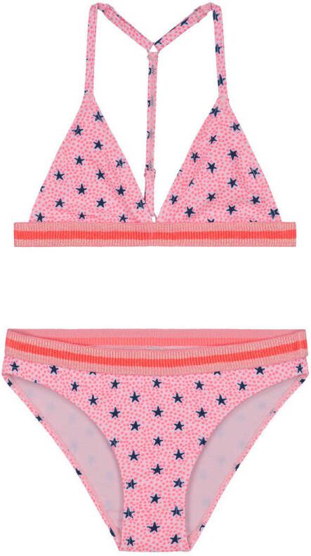 Shiwi triangel bikini Stardust met all over print roze