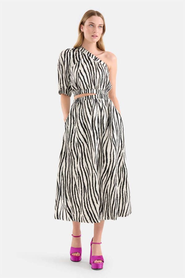 Shoeby A-lijn jurk met zebraprint zwart wit
