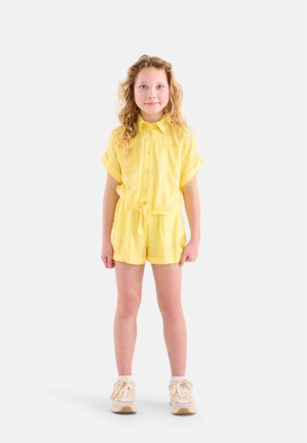Shoeby blouse geel Meisjes Viscose Klassieke kraag 110 116