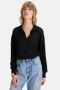 Shoeby blouse glitter zwart - Thumbnail 1
