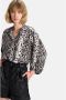 Shoeby blouse Judith met slangenprint zwart - Thumbnail 1