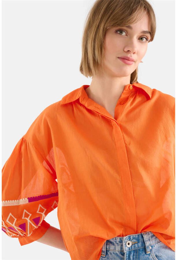 Shoeby blouse met borduursels oranje