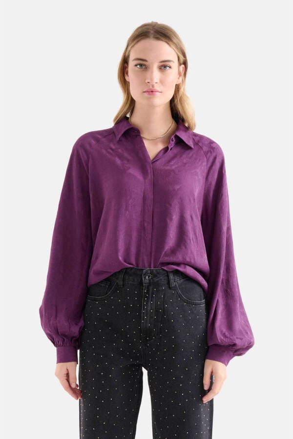 Shoeby blouse met jacquard paars