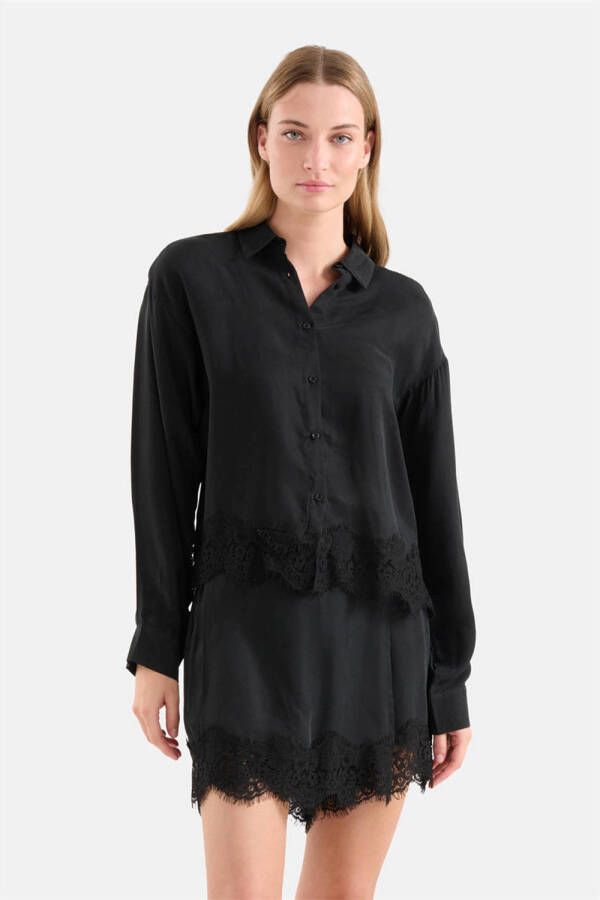 Shoeby blouse met kant zwart