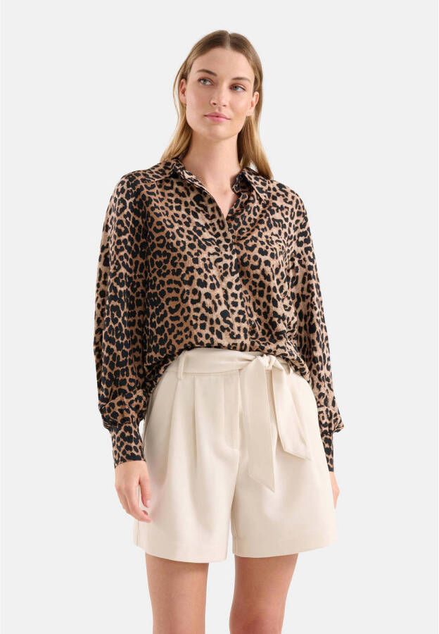 Shoeby blouse met panterprint bruin