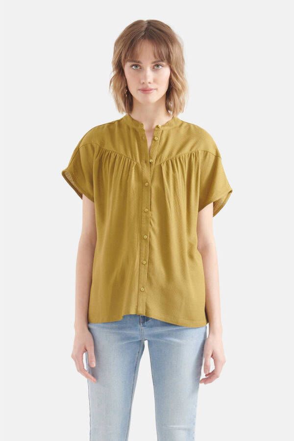 Shoeby blouse met plooien groen