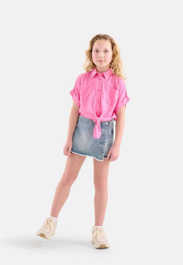 Shoeby blouse roze Meisjes Viscose Klassieke kraag 122 128