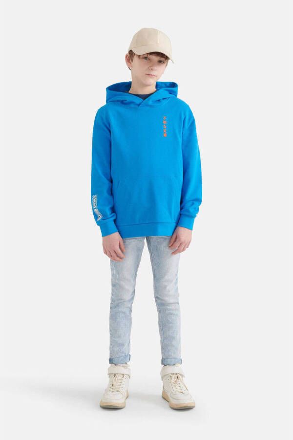 Shoeby hoodie met backprint blauw Sweater Backprint 110 116