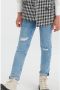 Shoeby high waist tapered fit jeans mediumstone Blauw Meisjes Katoen Effen 134 - Thumbnail 1