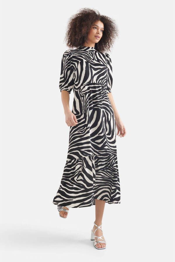 Shoeby jurk met zebraprint zwart wit