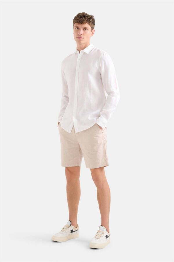 Shoeby linnen regular fit overhemd off white