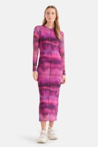 Shoeby mesh jurk met all over print roze paars