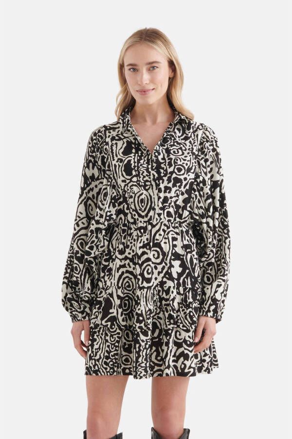 Shoeby mini-jurk met all over print zwart wit