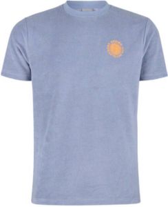 Shoeby Refill badstof T-shirt Edwin met borduursels blauw