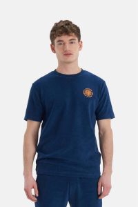 Shoeby Refill badstof T-shirt Edwin met borduursels donkerblauw