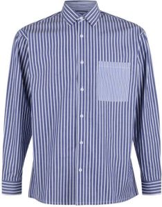 Shoeby Refill gestreept regular fit overhemd Faas darkblue