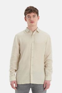 Shoeby Refill regular fit overhemd Linen beige