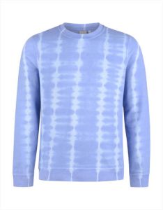 Shoeby Refill sweater Tobias met tie-dye print lichtblauw