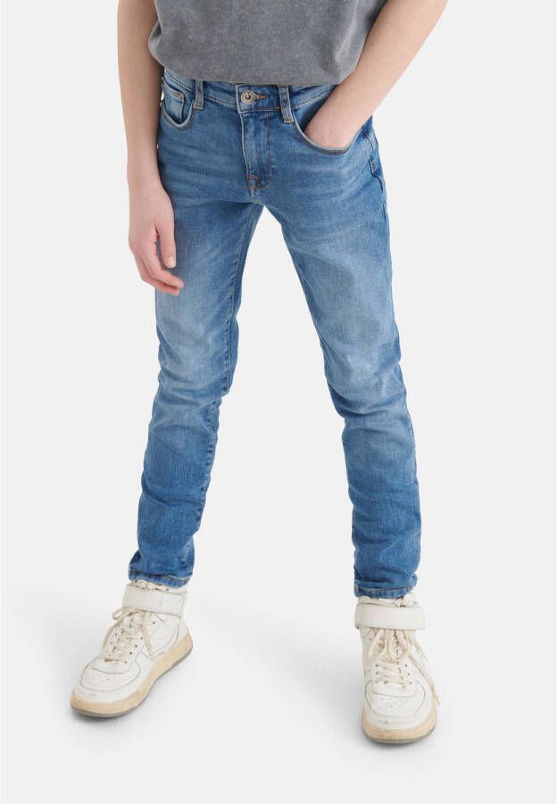 Shoeby regular fit jeans medium stonewashed Blauw Jongens Stretchdenim 146