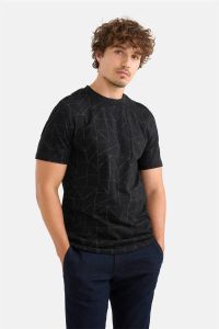 Shoeby regular fit T-shirt met all over print zwart