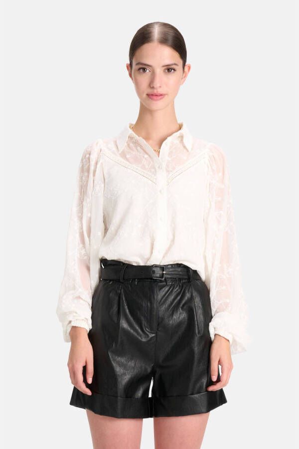 Shoeby semi-transparante blouse met borduursels ecru