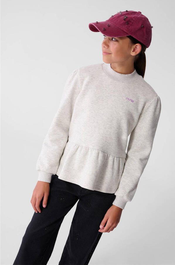 Shoeby aansluitende sweater met ruches lichtgrijs