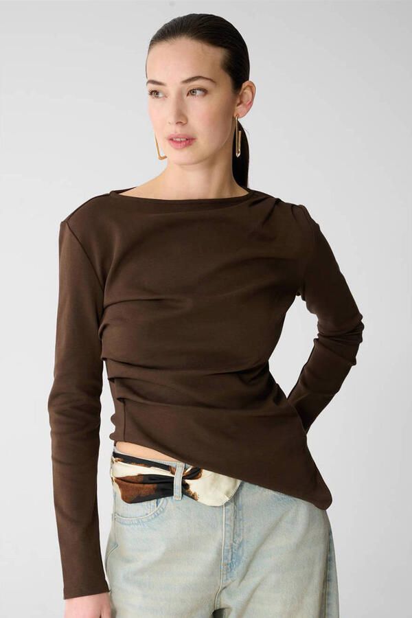Shoeby asymmetrische top bruin