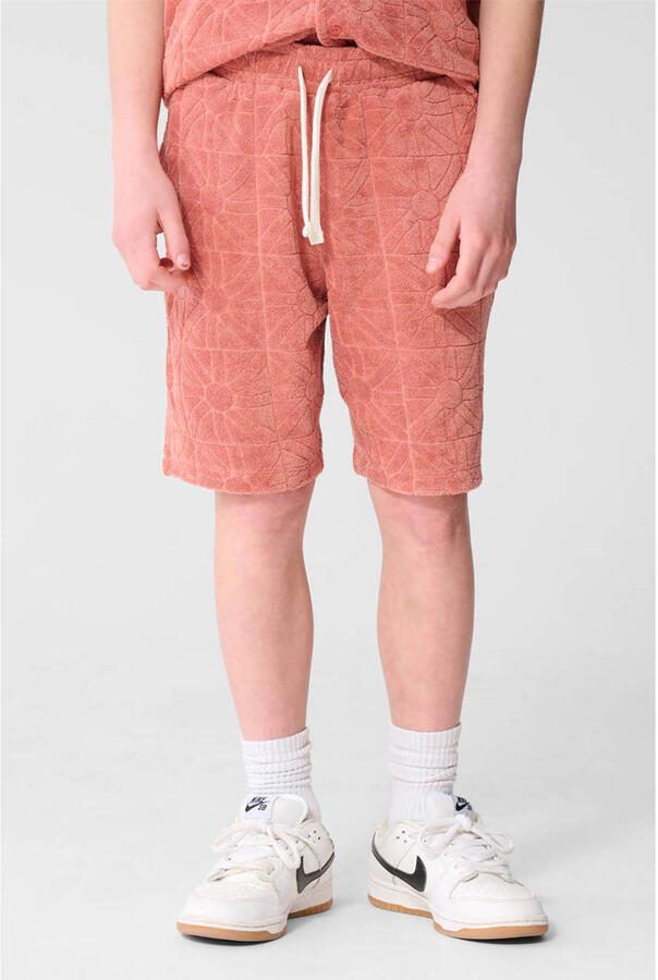 Shoeby badstof regular waist sweatshort koraalrood