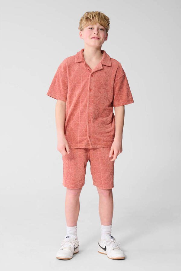 Shoeby badstof regular waist sweatshort koraalrood - Foto 2