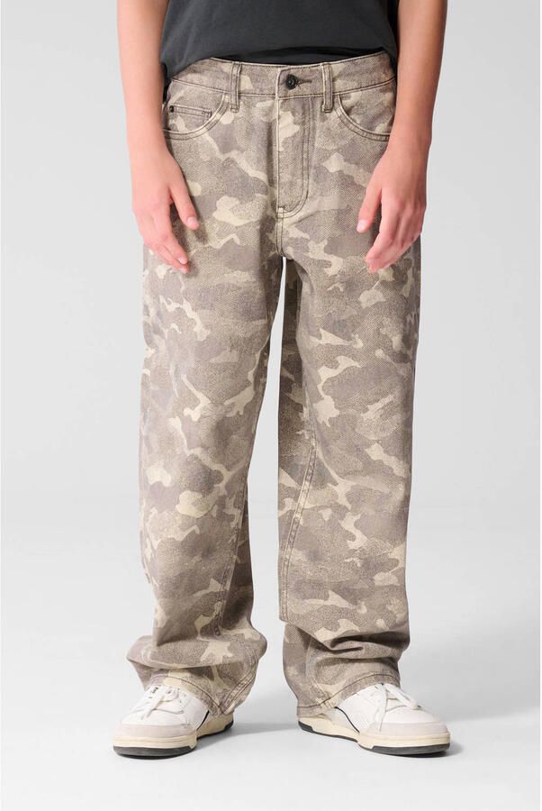 Shoeby baggy camouflage jeans lichtbruin