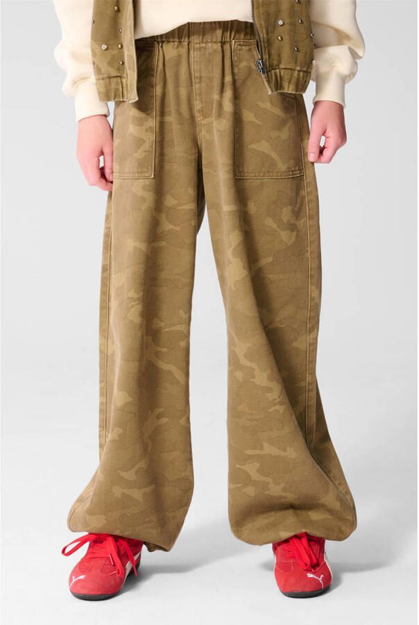Shoeby ballon camouflage casual broek groen