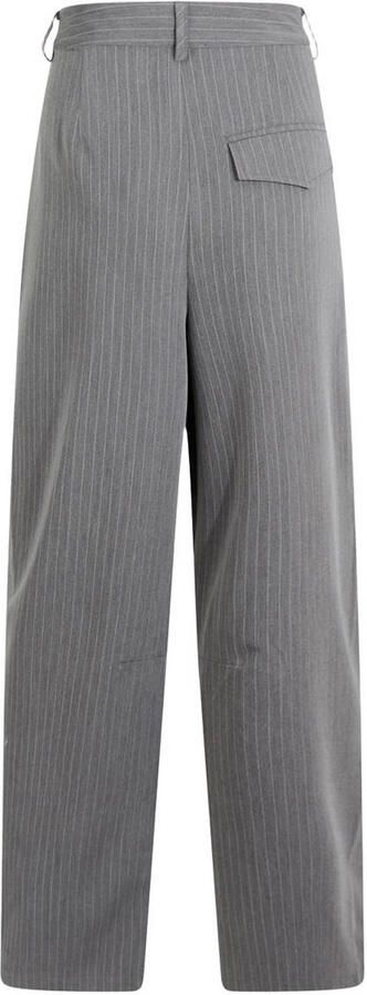 Shoeby barrel broek met krijtstreep en plooien grijs - Foto 3