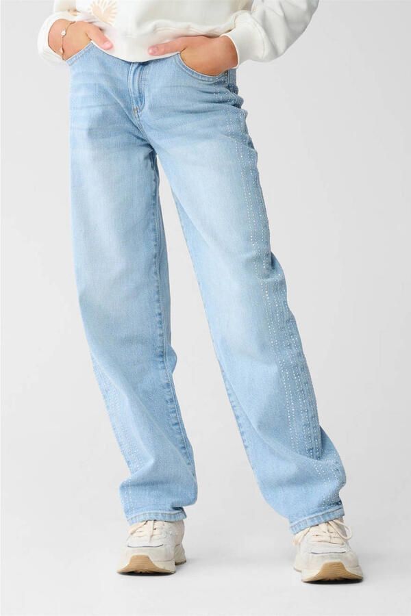 Shoeby barrel high waist barrel jeans light blue denim