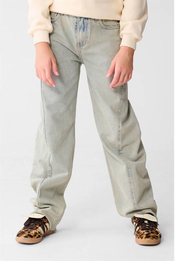 Shoeby barrel high waist barrel jeans washed light blue denim