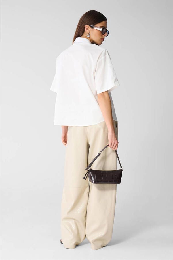 Shoeby barrel high waist coated broek ecru - Foto 3
