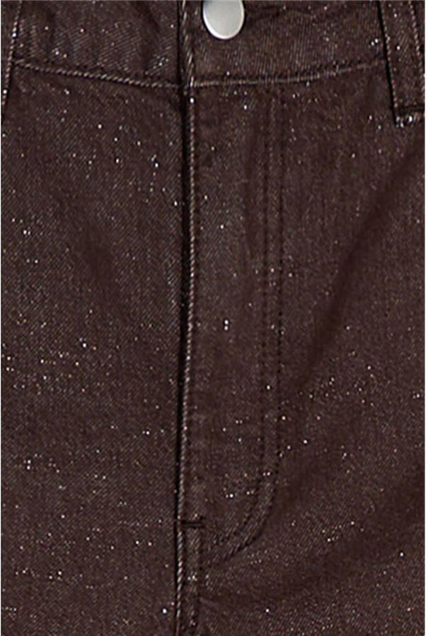 Shoeby barrel jeans met glitters donkerbruin - Foto 3