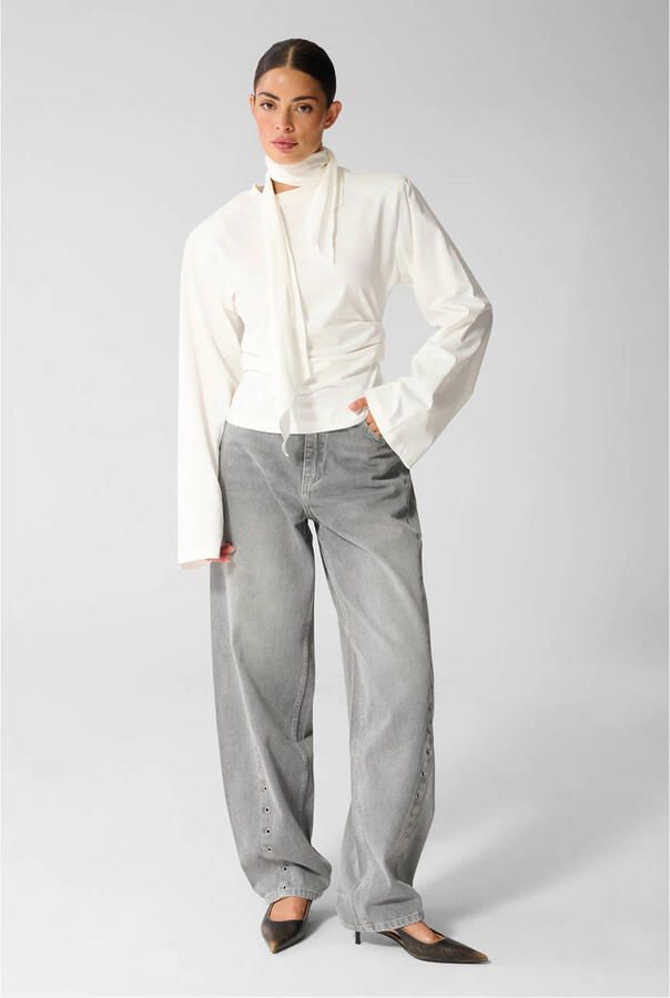 Shoeby barrel jeans met studs grijs - Foto 2